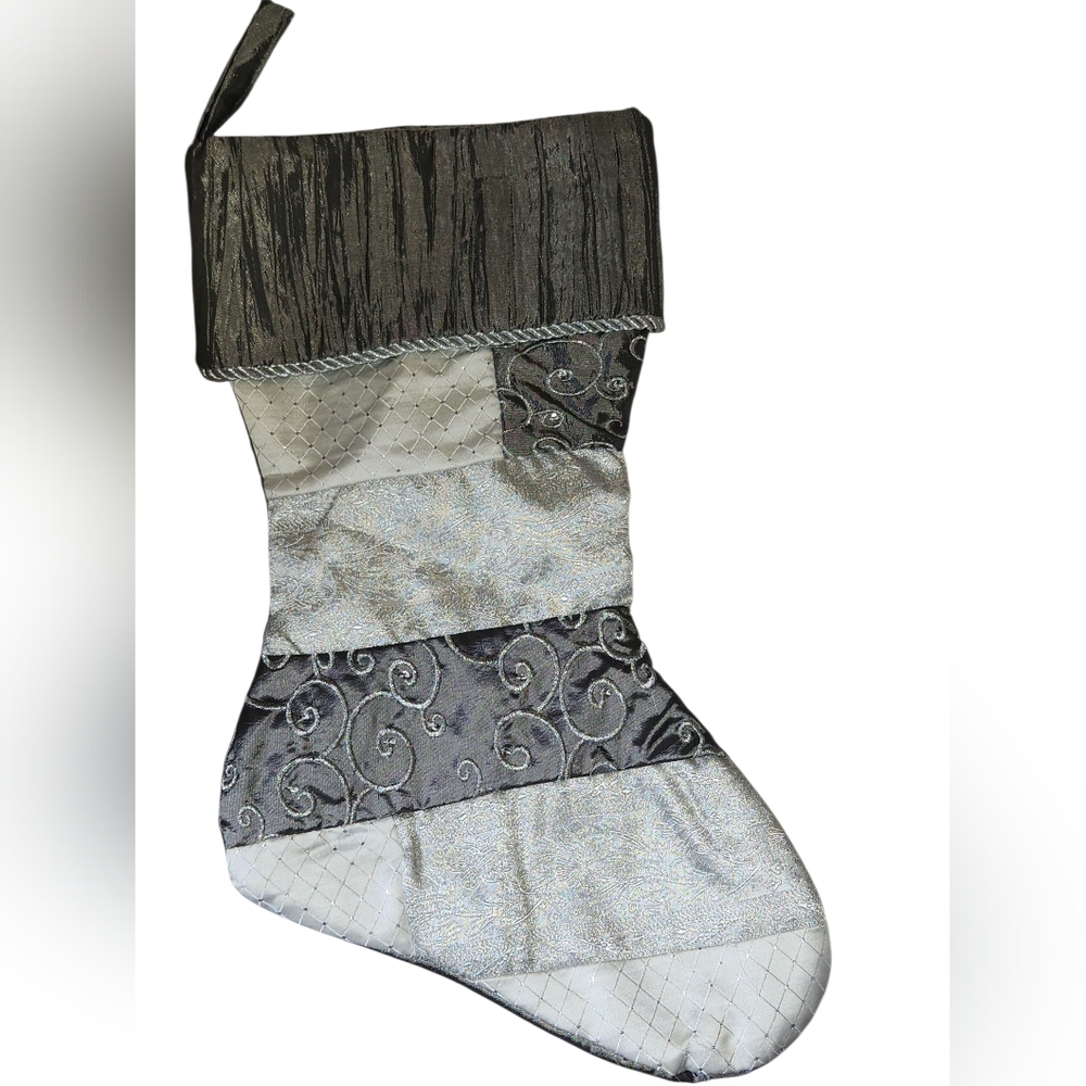 Vintage Hobby Lobby Silver Christmas Stocking